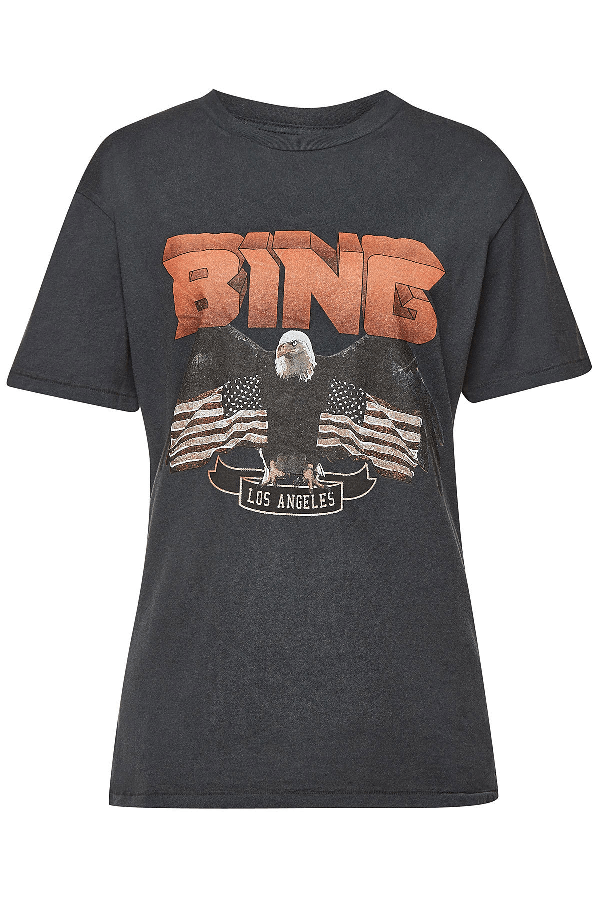 Anine Bing Vintage Bing Tshirt In Black ModeSens