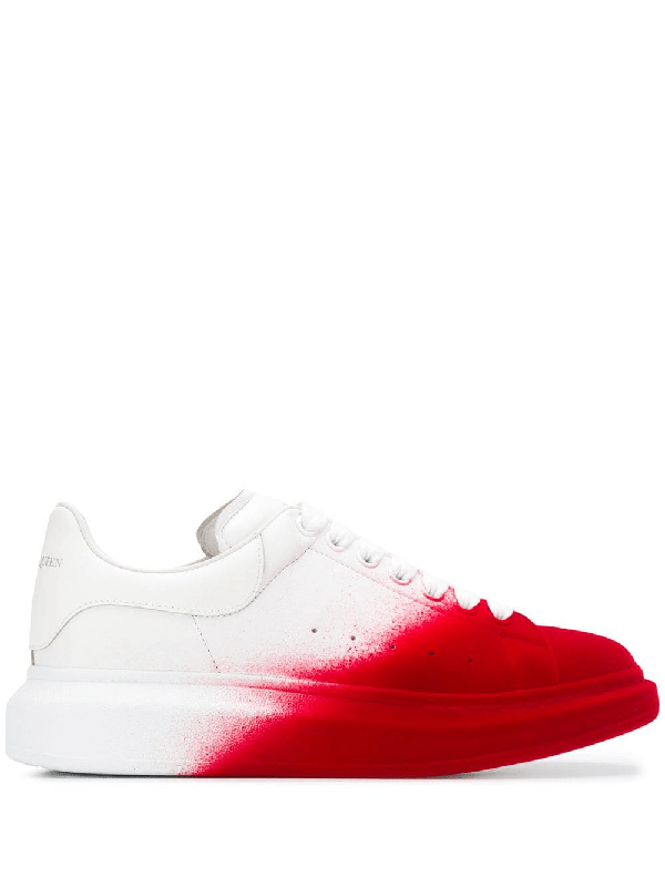 Alexander Mcqueen Oversized Spray Paint Effect Sneakers In Optic White