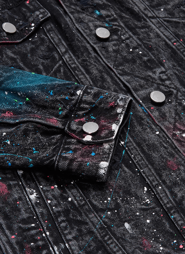 Amiri 'graffiti' Paint Splatter Denim Trucker Jacket ModeSens