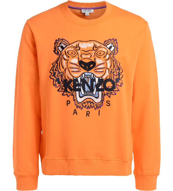 Kenzo Orange Cotton Crewneck Sweater In Arancione ModeSens