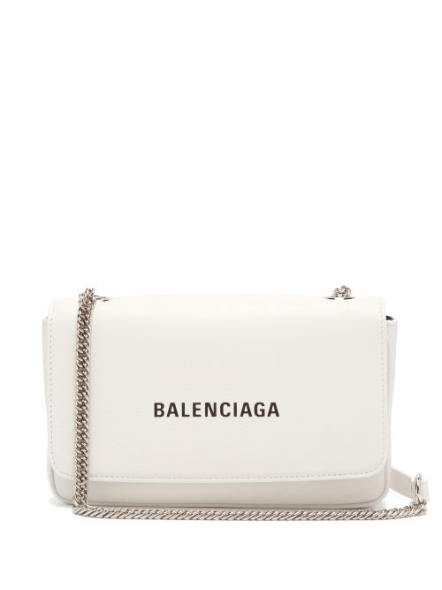 Balenciaga Everyday Leather Cross Body Bag In White ModeSens