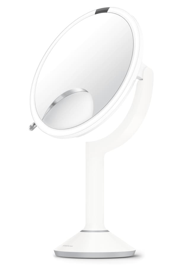 Simplehuman Trio Eight Inch Multimagnification Sensor Makeup Mirror In White ModeSens