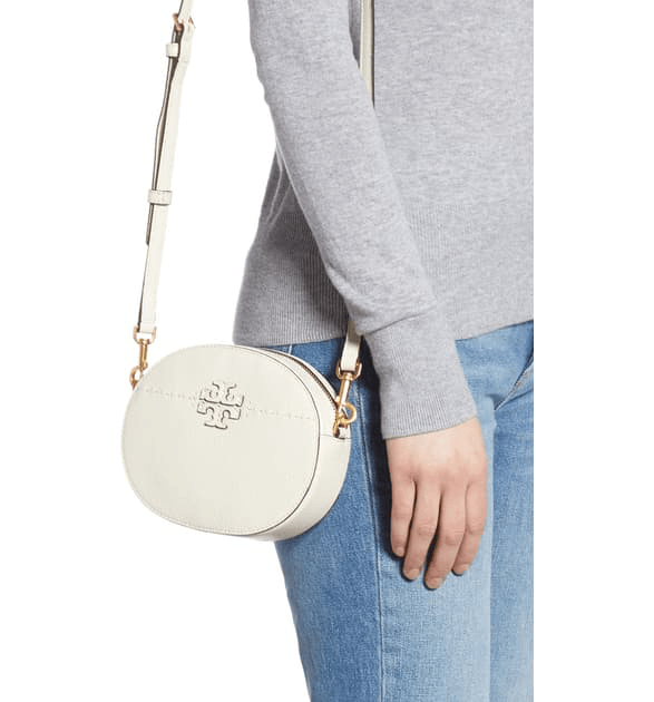 Tory Burch Mcgraw Round Leather Convertible Crossbody In White ModeSens