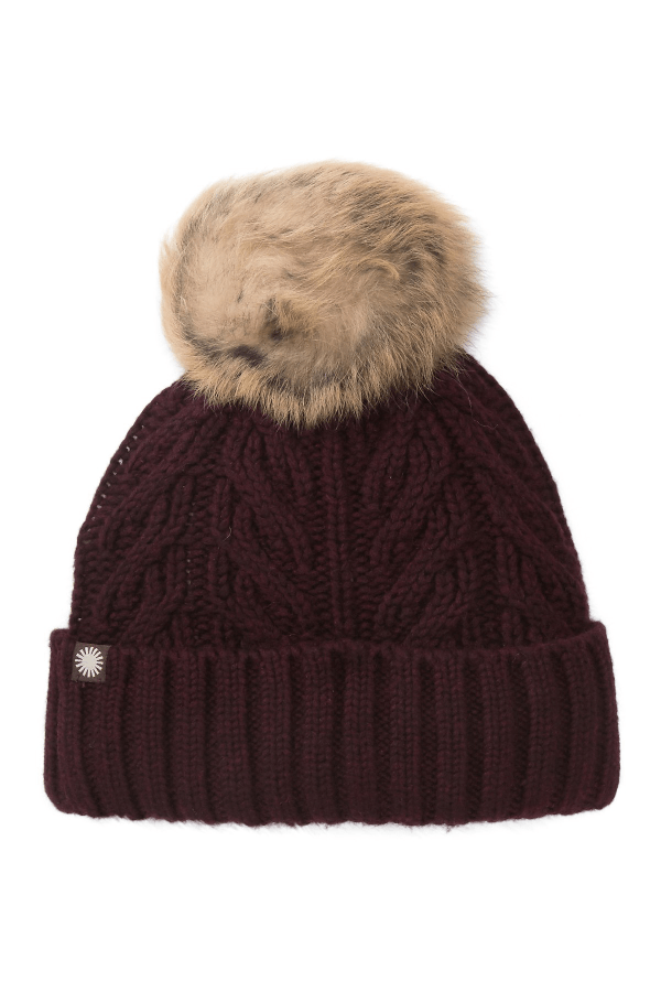 Ugg (r) Cable Knit Cuff Hat With Genuine Shearling Pom In 1port Multi