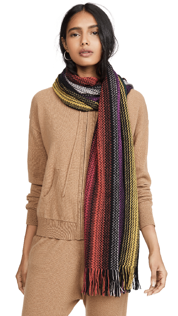 Missoni Cashmere Scarf In Multi Red/green ModeSens