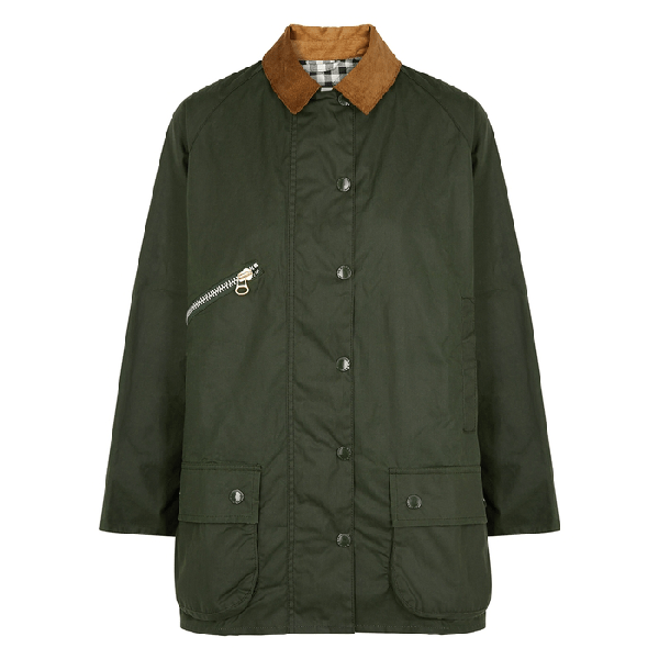 Barbour X Alexa Chung Edith Forest Green Waxed Cotton Jacket ModeSens