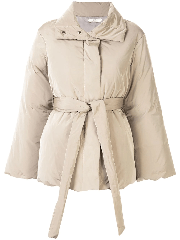 Co Belted Puffer Jacket In Grey ModeSens