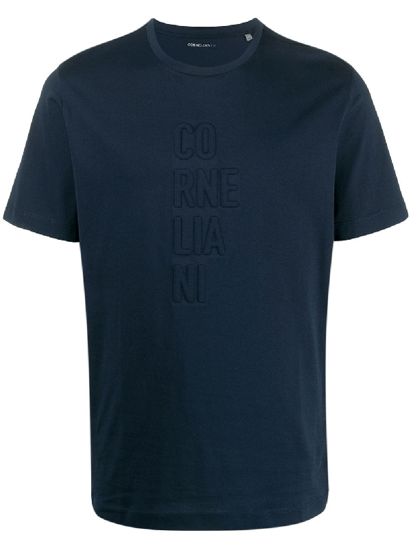 Corneliani TShirt Mit 3DLogo In Blue ModeSens