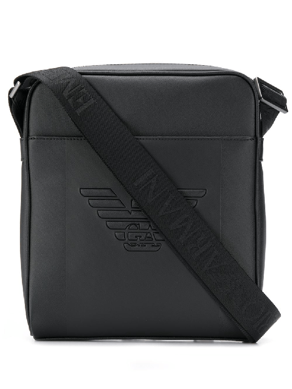 Emporio Armani Embossed Logo Shoulder Bag In Black ModeSens