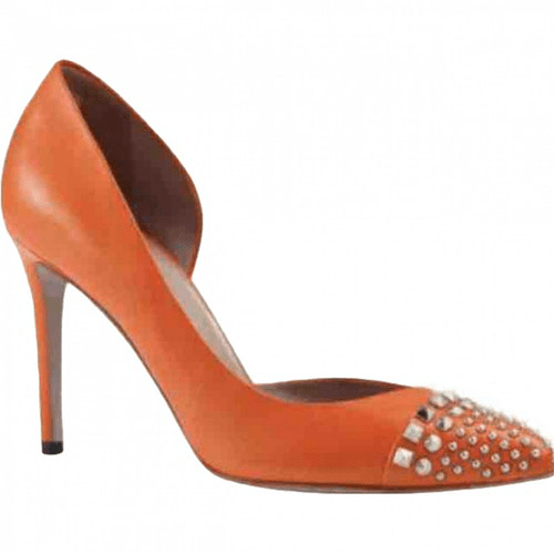 Gucci Orange Leather Heels ModeSens