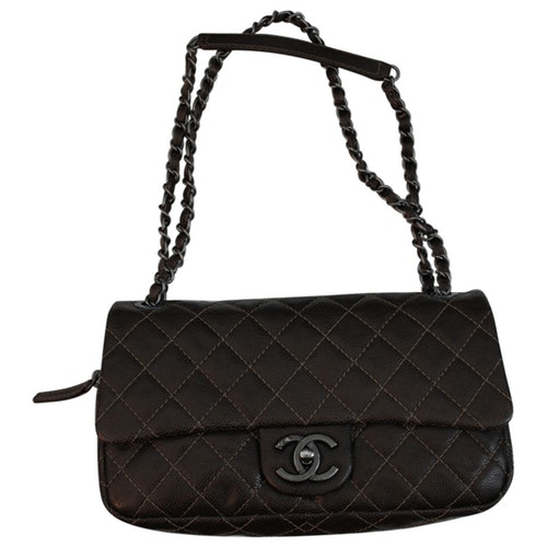 Chanel Timeless/Classique Brown Leather Clutch Bag ModeSens