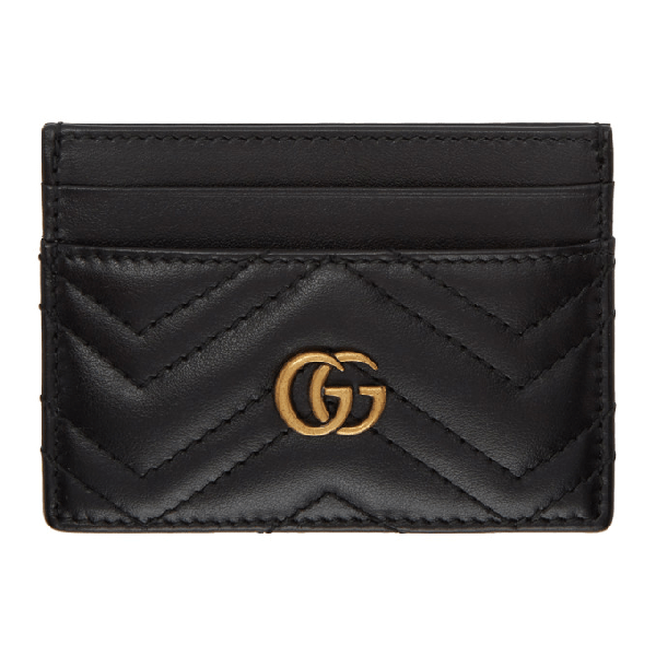 Gucci Black Gg Marmont 2.0 Card Holder ModeSens