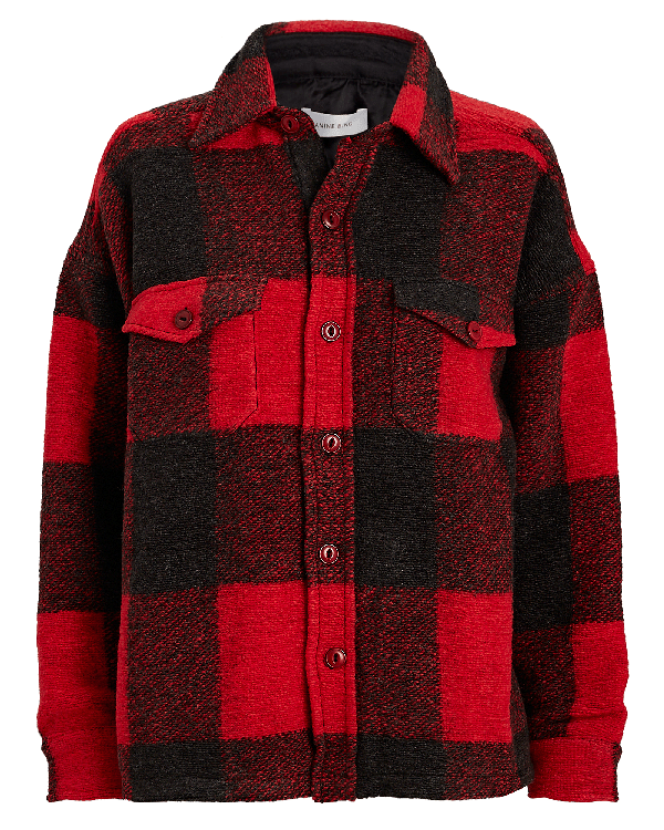 Anine Bing Bobbi Buffalo Check Flannel Jacket In Multi ModeSens