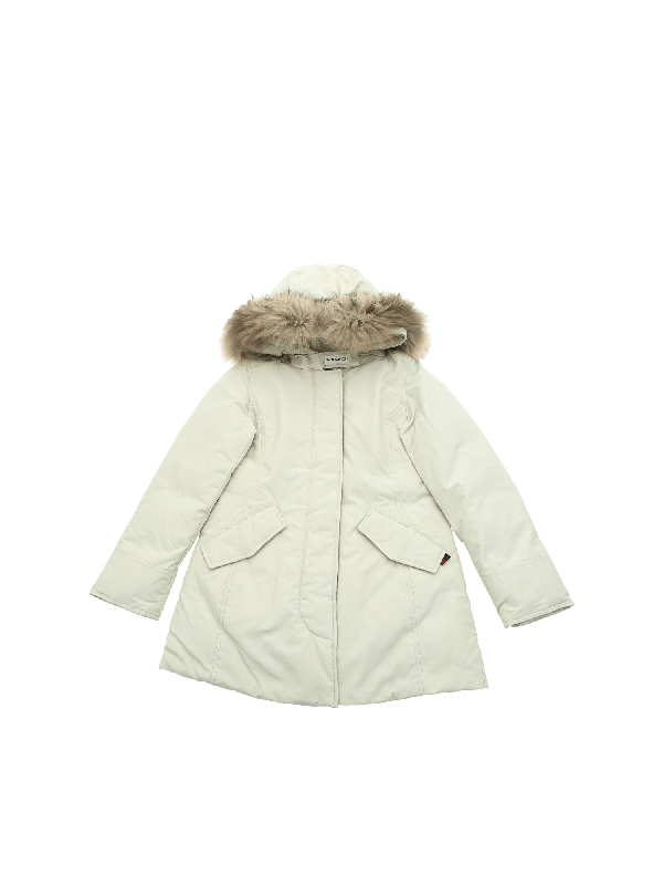 Woolrich Kids' Arctic Parka Down Jacket In Beige ModeSens