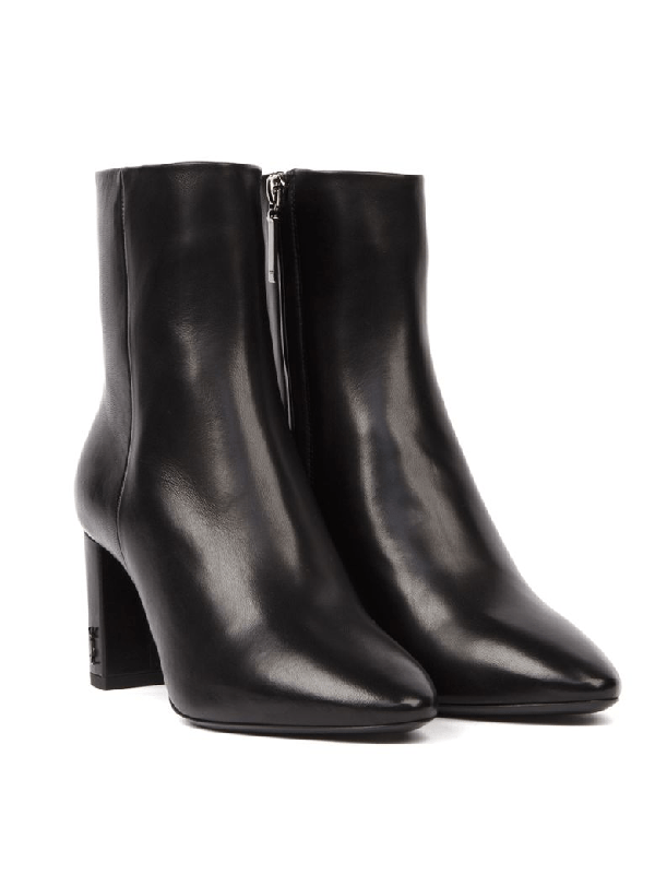Saint Laurent Lou Ankle Boots In Leather In Black ModeSens