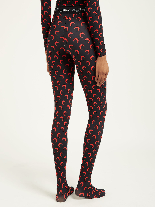 Marine Serre Moonprint Stretchjersey Leggings In Black ModeSens