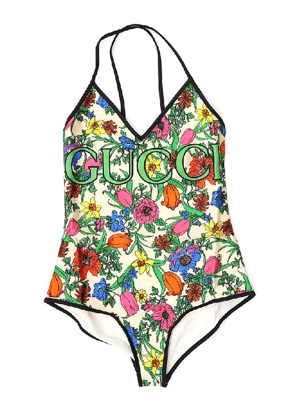 Gucci Floral Print Swimsuit In Multi ModeSens