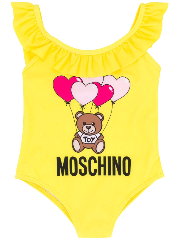 Moschino Babies' Toy Bear Swim Suit In Yellow ModeSens