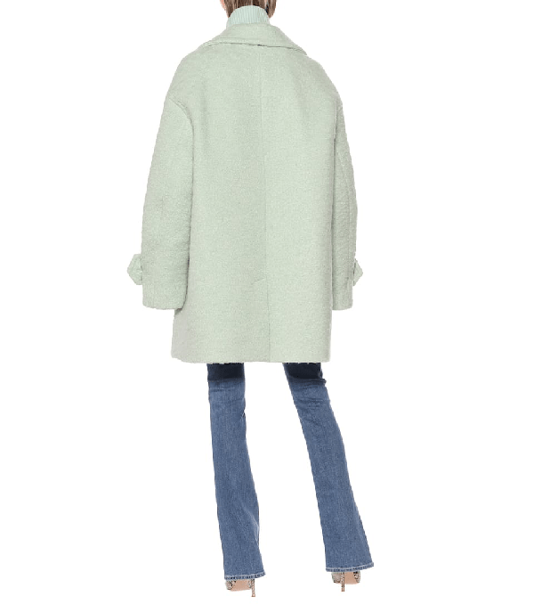 Ami Alexandre Mattiussi Doublebreasted Buttoned Peacoat In Green