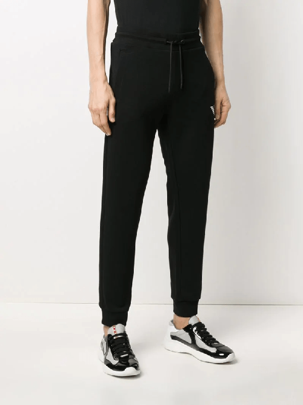 Emporio Armani Slim Fit Track Pants In Black ModeSens