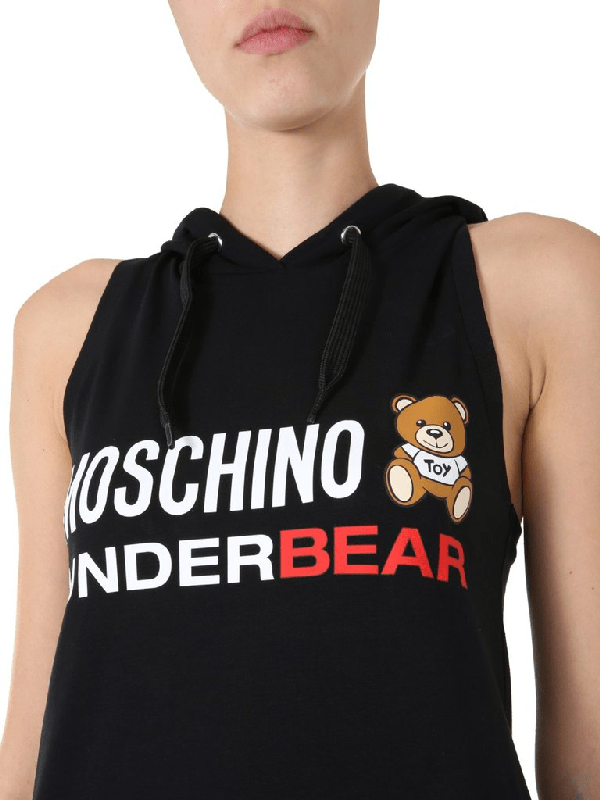 Moschino Underbear Sleeveless Hoodie In Black ModeSens