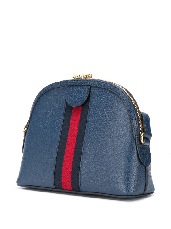 Gucci Ophidia Small Leather Shoulder Bag In Blue ModeSens