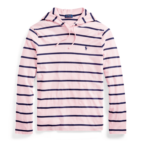 Polo Ralph Lauren Men's Big & Tall Striped Cotton Hooded Tshirt In