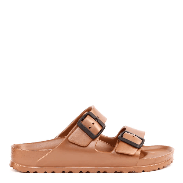 Birkenstock Copper Rubber Double Strap Sandals In Brown ModeSens