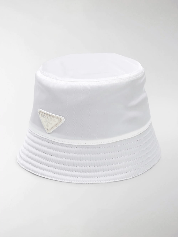 Prada Logoplaque Bucket Hat In White ModeSens