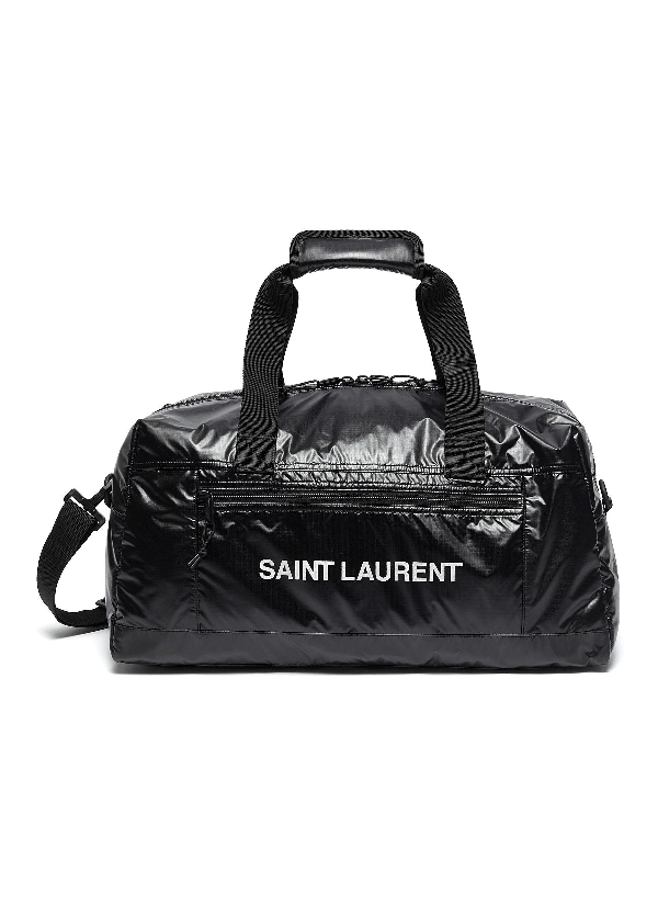 Saint Laurent 'ysl' Logo Print Gym Bag In Black ModeSens