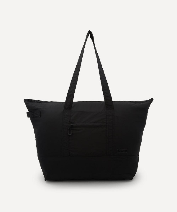 Ganni Recycled Tech Fabric Zip Tote Bag In Black ModeSens
