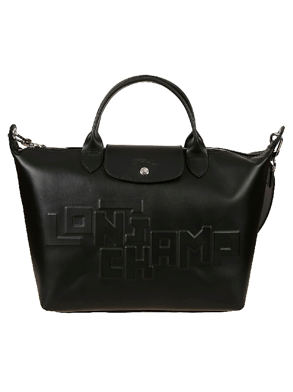 Longchamp Embossed Logo Tote In Black ModeSens