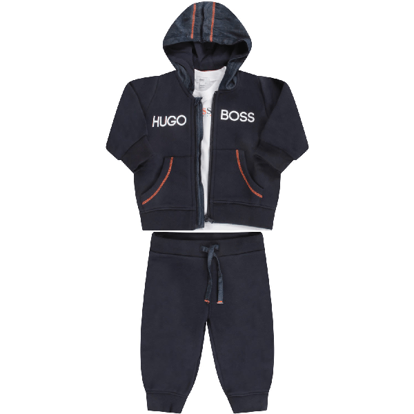 Hugo Boss Blue And White Suit For Baby Boy With Logo ModeSens