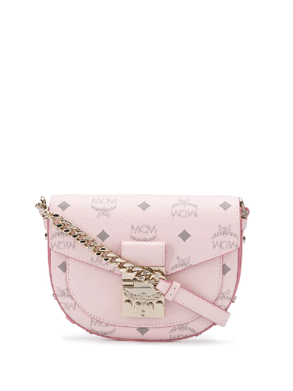 Mcm Logo Print Crossbody Bag In Pink ModeSens