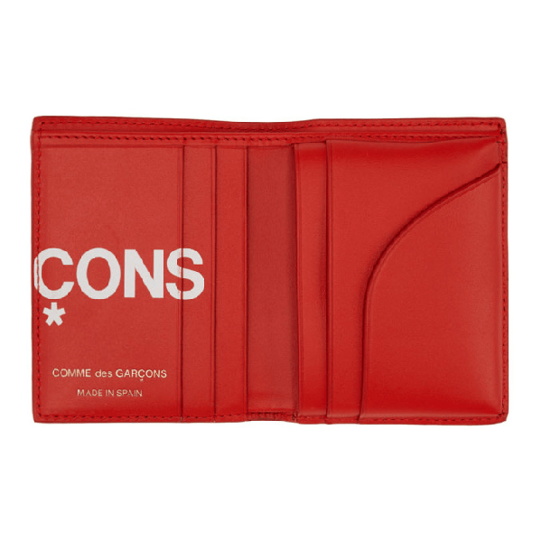 Comme Des Garçons Comme Des Garcons Wallets Red Huge Logo Card Holder