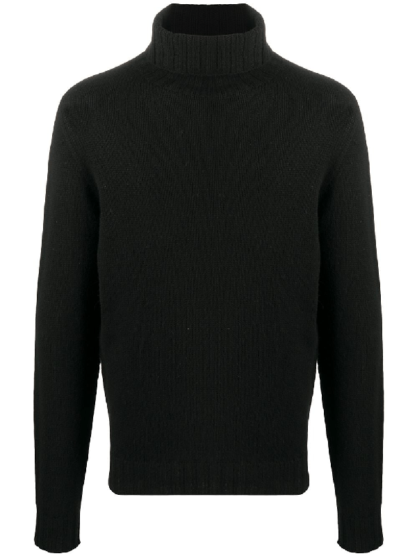 Palm Angels Logo Turtleneck Jumper In Black ModeSens