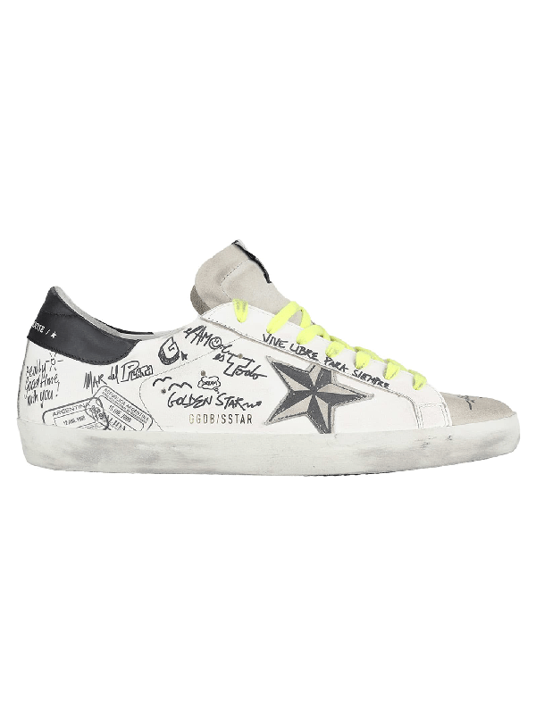 Golden Goose Superstar Sneakers With Graffiti In White Ice Black ModeSens