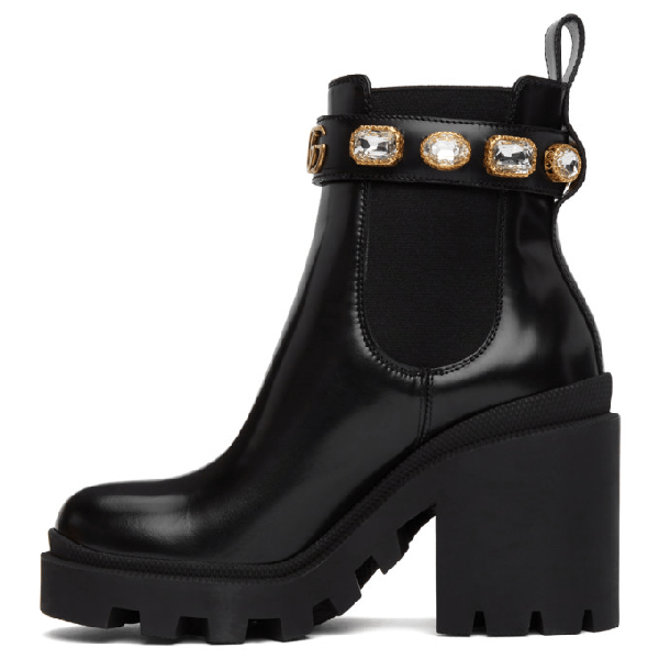 Gucci 75 Embellished Leather Chelsea Boots In Black ModeSens