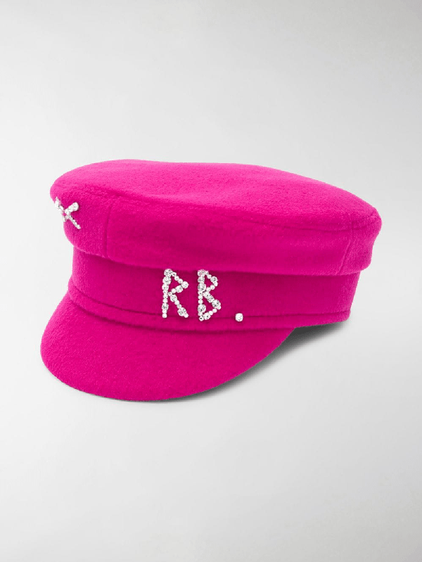Ruslan Baginskiy Rhinestone Logo Baker Boy Hat In Pink ModeSens