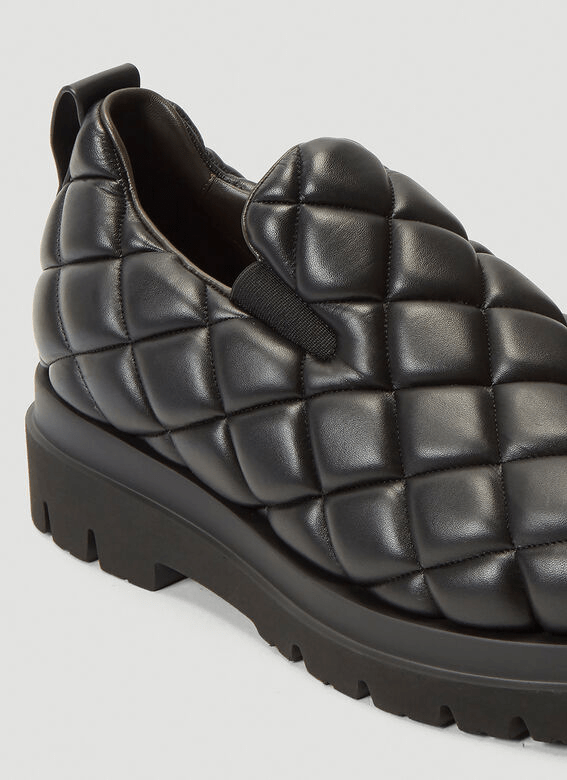 Bottega Quilted Slipon Shoes In Black ModeSens