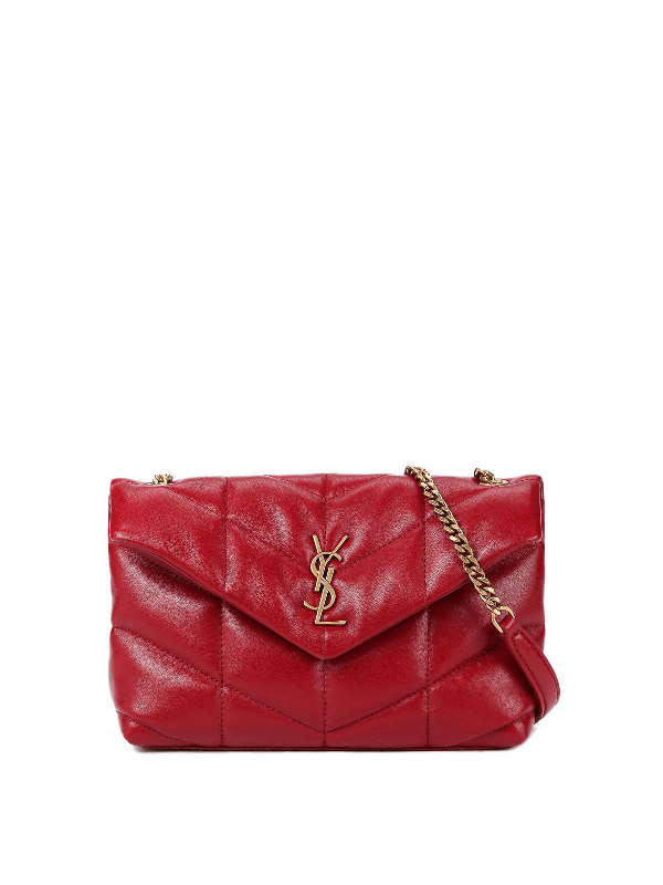 Saint Laurent Loulou Puffer Mini Shoulder Bag In Red ModeSens