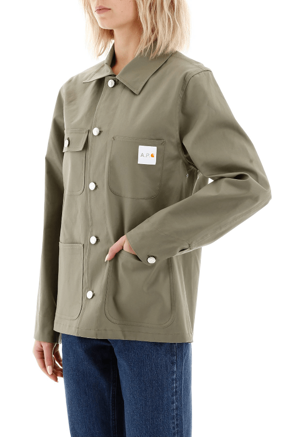 Apc X Carhartt A.p.c. X Carhartt Jacket With Logo Patch In Khaki ModeSens