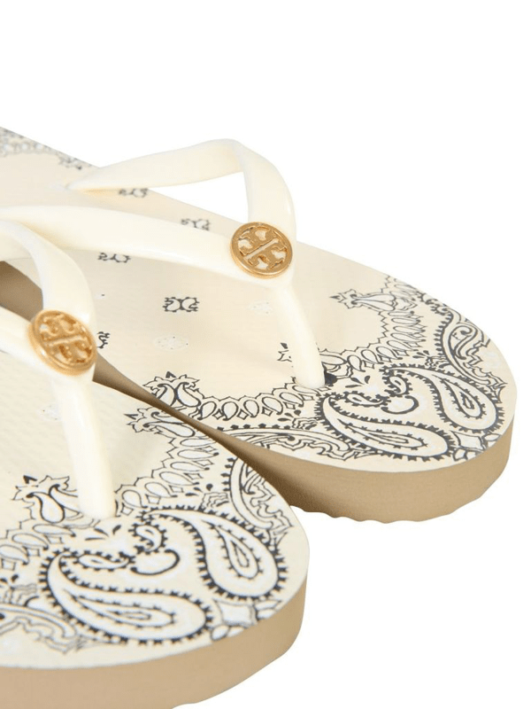 Tory Burch Women's White Rubber Flip Flops ModeSens