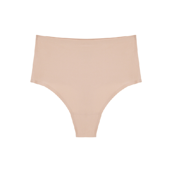 Chantelle Soft Stretch One Size High Waist Retro Thong In Ultra Nude
