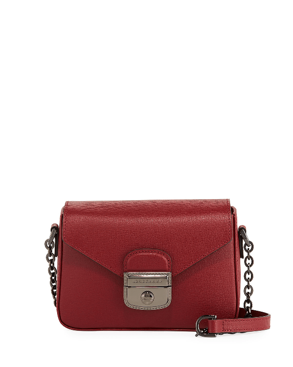 Longchamp Le Pliage Heritage Mini Leather Crossbody Bag In Red ModeSens