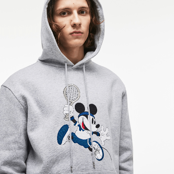 Lacoste Unisex Disney Mickey Embroidery Hooded Fleece Sweatshirt In