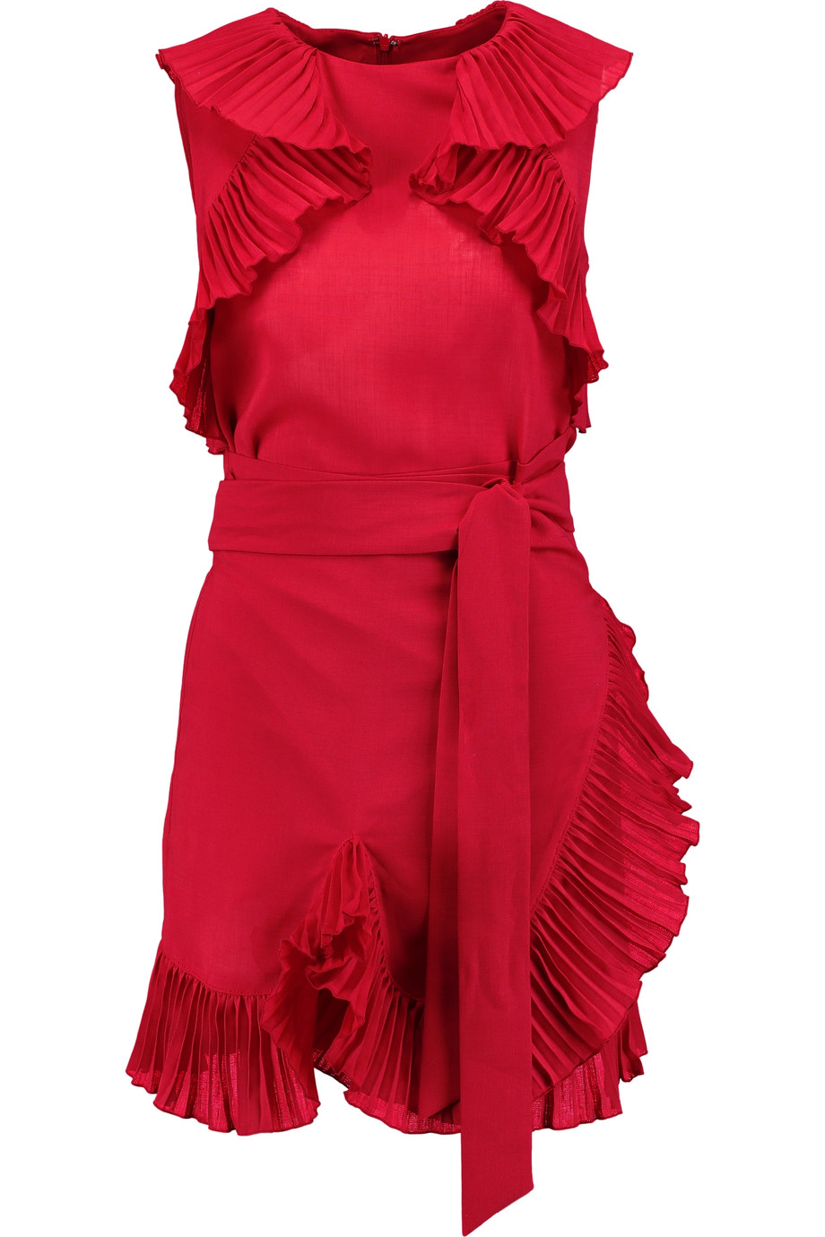 Goen J Ruffled Muslin Wrap Mini Dress ModeSens