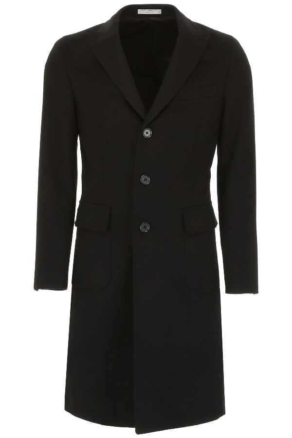 Cc Collection Corneliani Wool Coat In Black (Black) ModeSens