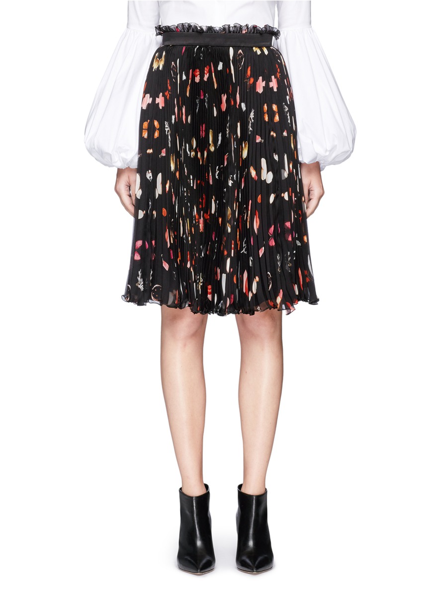 Alexander Mcqueen 'vanity Obsession' Print Plissé Chiffon Skirt ModeSens