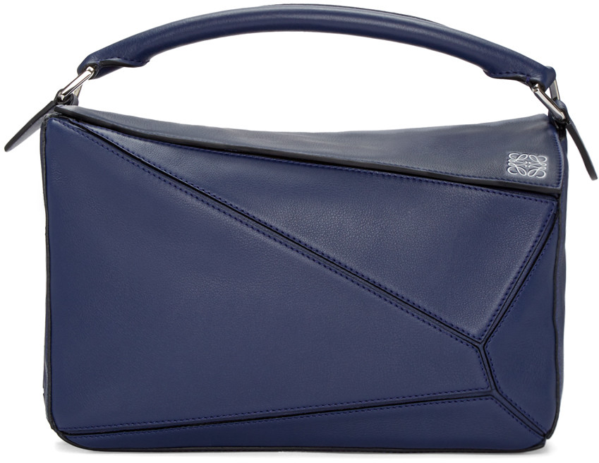 Loewe Navy Puzzle Bag ModeSens